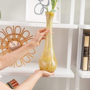 Artisan Cristaluc Handblown Vase Tortoise Hecho En